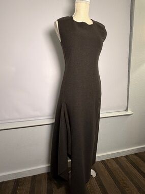 Donna Karan Black Label Wool Cashmere Dress Asymmetrical Minimalist Sz 4